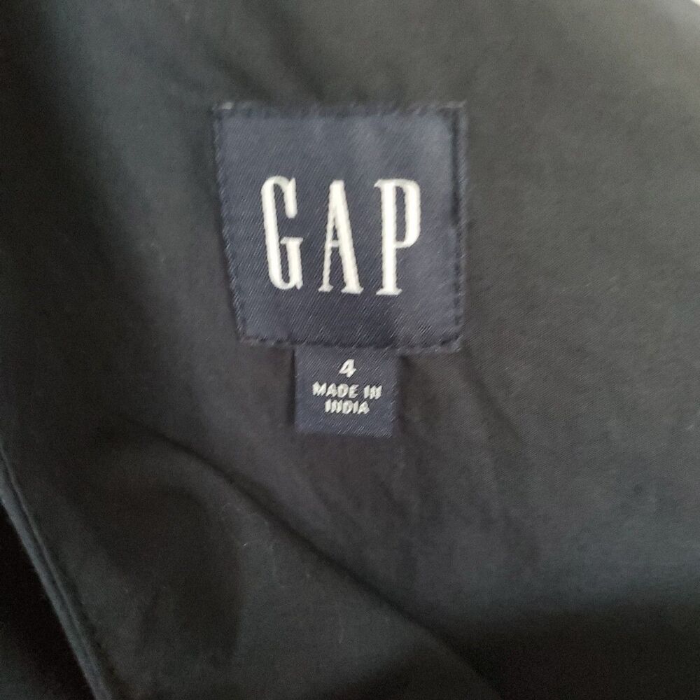 Gap Women's Maxi Dress Size 4 Navy Blue One Shoulder Cotton Poplin Lined - Picture 8 of 9